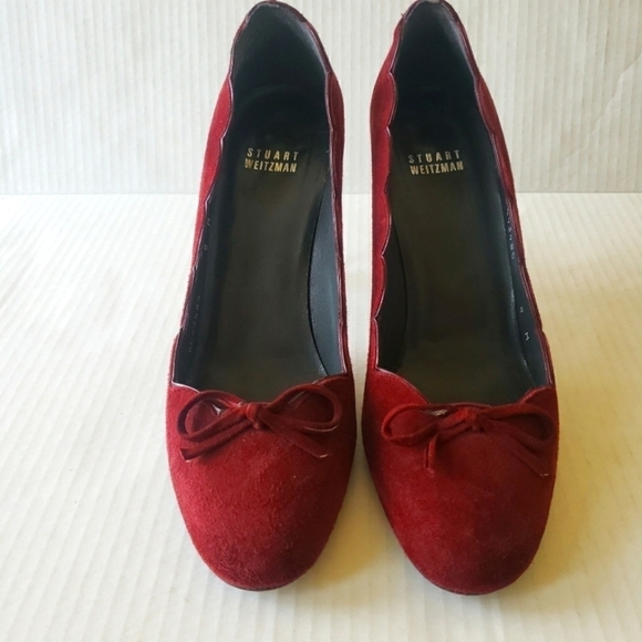 STUART WEIZTMAN BURGUNDY SUEDE PUMP HEEL SHOE SIZE 8M - Picture 13 of 15